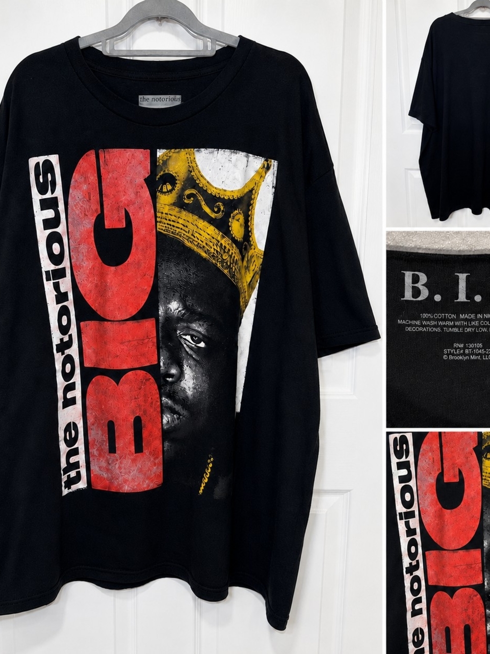 The Notorious B.I.G. Black Short-Sleeve Tee with Red & Gold Graphic
